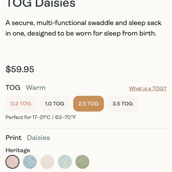 Ergopouch Cocoon Swaddle Sack 2.5 tog - Picture 6 of 6